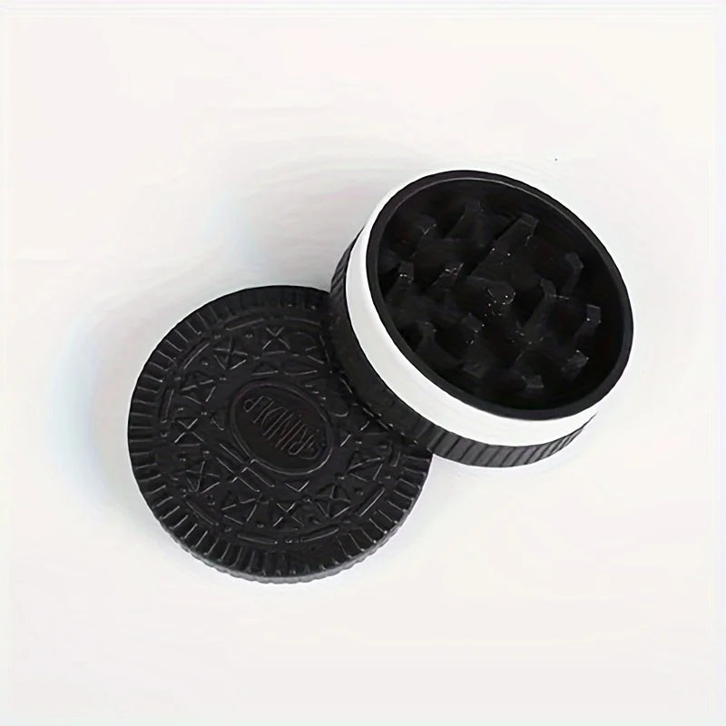 Black Color Cookie Shape Manual Spice Grinder – Portable 2.2-Inch Mill