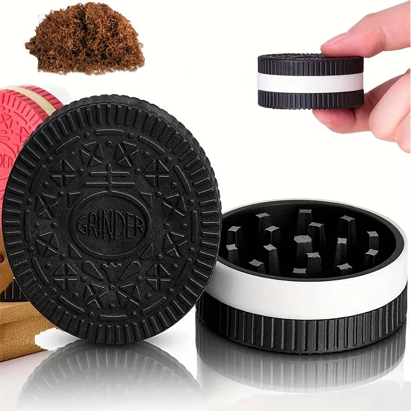 Cookie Shape Manual Spice Grinder – Portable 2.2-Inch Mill